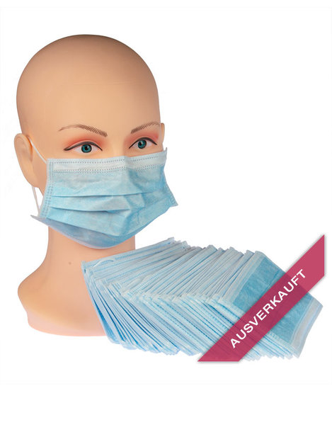 OP Einweg-Gesichtsmaske blau - Packung mit 50 Stück