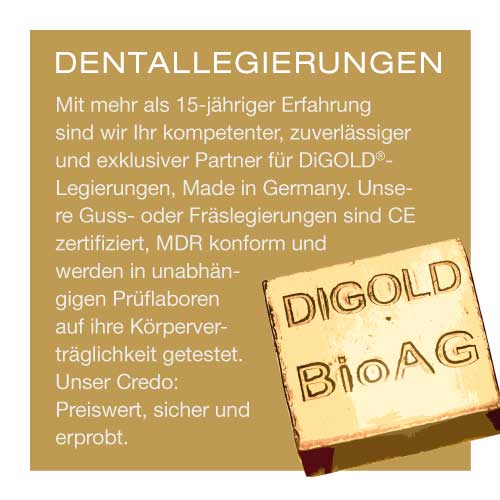 DiGOLD Fräs- und Gusslegierungen Made in Germany